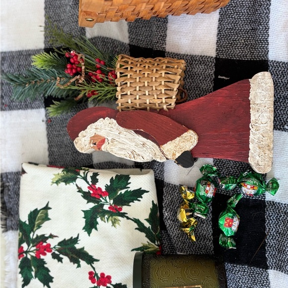 Holiday Gift Basket with Santa and Candle